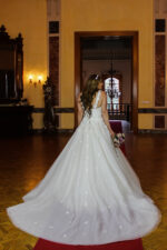 Askılı Dantel İşlemeli A Kesim Gelinlik - Görsel 2