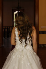 Askılı Dantel İşlemeli A Kesim Gelinlik - Görsel 3