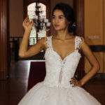 Strappy Lace Embroidered Princess Wedding Dress