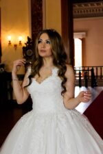 Askılı Kabarık Prenses Balo Tipi Gelinlik - Görsel 3