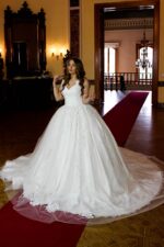 Askılı Kabarık Prenses Balo Tipi Gelinlik - Görsel 4