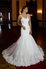 Strappy Slim Cut Wedding Dress - Image 4