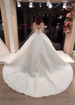 Sweetheart Neckline Lace Embroidered Strappy Satin Princess Wedding Dresses - Image 2