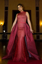 İki Parçalı Etek Dar Kesim Uzun Abiye Elbise