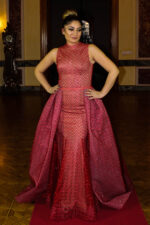 İki Parçalı Etek Dar Kesim Uzun Abiye Elbise - Görsel 3