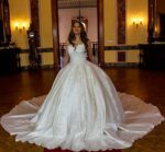 Pileli Straplez Prenses Gelinlik - Görsel 4