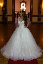 Simli Askılı Prenses Gelinlik - Görsel 2