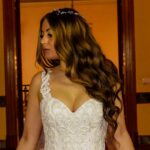Glittery Strappy Princess Wedding Dress