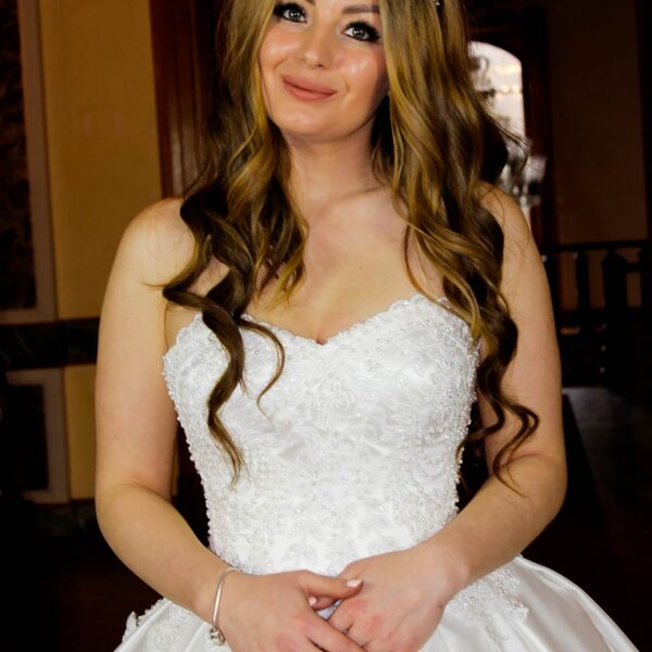 Strapless Pleated Princess Wedding Dress