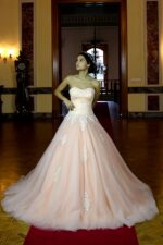 Straplez Yoğun İşlemeli A Kesim Uzun Abiye Elbise - Görsel 4