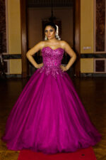 Straplez Yoğun İşlemeli A Kesim Uzun Abiye Elbise