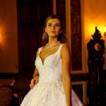 Flared Princess Wedding Dress with Intense Lace