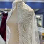 Baş Kısmı Gümüş İşlemeli Tül Duvak