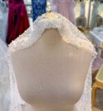 Baş Kısmı Yoğun Komple İnci Kristal İşlemeli Tül Duvak - Görsel 2