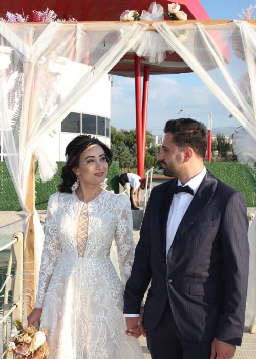 Eldane | Güpür Dantelli A Kesim Gelinlik | Kırık Beyaz