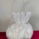 İnci Askılı Organze İnci İşlemeli Gelin Kesesi