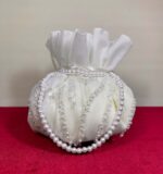 Pearl Strap Organza Pearl Embroidered Bridal Pouch - Image 2