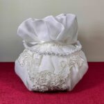 İnci Askılı Organze Tül İşlemeli Dantelli Gelin Kesesi