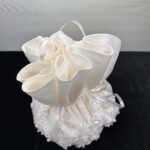 İnci İşlemeli Dantelli Saten Gelin Kesesi | Krem Model