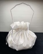 İnci İşlemeli Saten Gelin Kesesi - Görsel 2