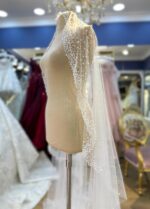 İnci Kristal İşlemeli Tül Duvak - Görsel 2