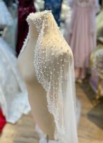 İnci Kristal İşlemeli Tül Duvak