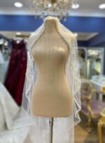 İnci Kristal İşlemeli Tül Duvak - Görsel 2