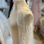 İnci Kristal Swarovski Payet İşlemeli Tül Duvak