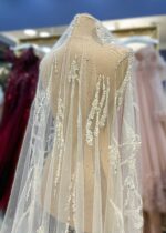 İnci Kristal Swarovski Payet İşlemeli Tül Duvak - Görsel 5