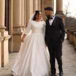 Fatma | İşlemeli Dantel A Kesim Gelinlik | Kayık Yaka Model