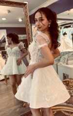 İşlemeli Drapeli İnce Askılı Kedi Yaka After Party Elbise - Görsel 2