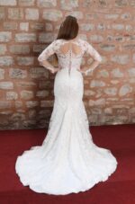 Sweetheart Neckline Long Sleeve Complete Lace Embroidered Mermaid Wedding Dress - Image 2