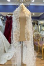 Komple İnci İşlemeli Çiçekli Tül Duvak - Görsel 5