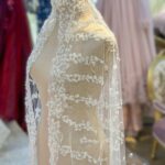 Komple İnci İşlemeli Çiçekli Tül Duvak