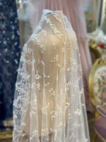 Komple İnci İşlemeli Çiçekli Tül Duvak - Görsel 4