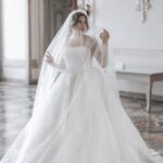 Fulya | Prenses Model İnci İşlemeli Gelinlik | Kırık Beyaz