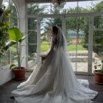 Hava | İnci İşlemeli Prenses Gelinlik | Kare Yaka Uzun Kollu