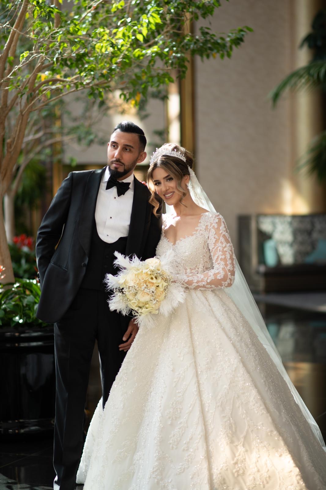 Komple Inci Islemeli Dantel Simli Tul Askili Kalp Yaka Dar Uzun Kol Prenses Gelinlik 2 | HG Gelinleri