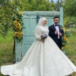 Sema | Komple Dantel İşlemeli Tesettür A Kesim Gelinlik