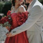 Fulya | Straplez Kırmızı A Kesim Nişan Elbisesi | İstanbul