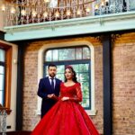 Hava | Kırmızı Saten Kına Elbisesi | A Kesim V Yaka Model