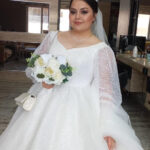 Yeliz | Sim Baskılı Tül A Kesim Gelinlik | Kırık Beyaz Model