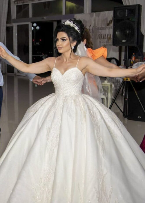 Hayriye | Prenses Kesim Gelinlik | Saten Straplez Model