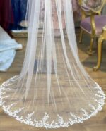 Uçları İşlemeli Dantelli Tül Duvak - Görsel 2