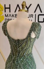 Askılı Kol Detaylı Kare Yaka Komple Dantel İşlemeli Balık Abiye - Görsel 2