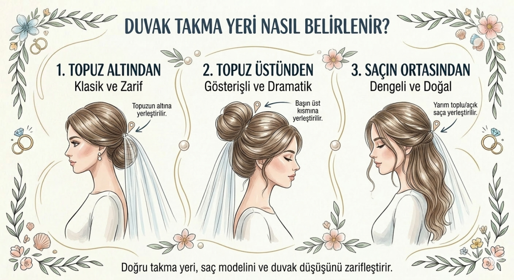 Gelinliğe Göre Duvak Nasıl Seçilir? 8 | Gelinliğe Göre Duvak Nasıl Seçilir? Duvak Takma Yeri Nasıl Belirlenir?